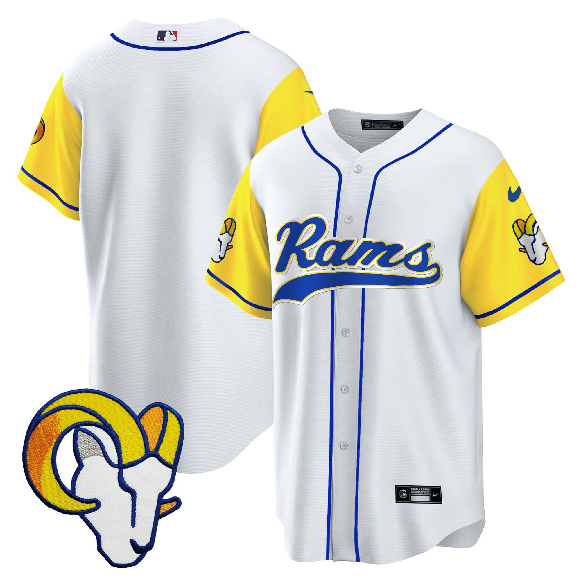 Men Los Angeles Rams Blank White 2024 Nike Baseball NFL Jersey